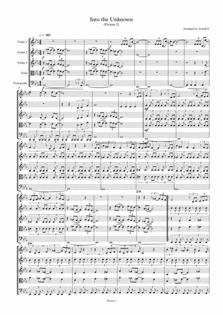Free Sheet Music Into The Unknown Frozen 2 String Quartet
