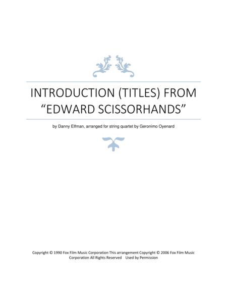 Free Sheet Music Introduction Titles From Edward Scissorhands