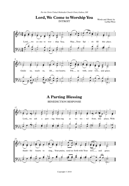 Free Sheet Music Introit And Benediction Two Pieces