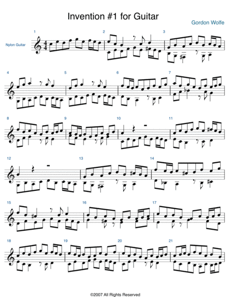 Invention 1 For Guitar Sheet Music