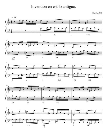 Invention En C Al Estilo Antiguo Sheet Music