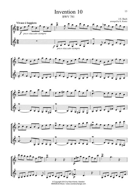 Free Sheet Music Invention No 10 For Guitar Duo