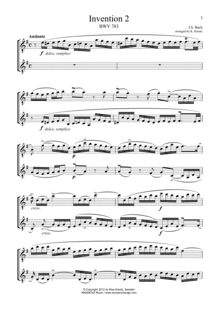 Free Sheet Music Invention No 2 For Guitar Duo