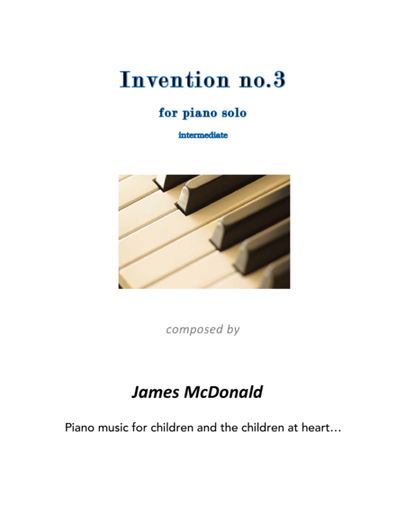 Invention No 3 Sheet Music