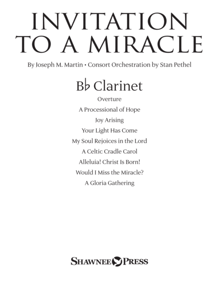 Invitation To A Miracle A Cantata For Christmas Bb Clarinet Sheet Music