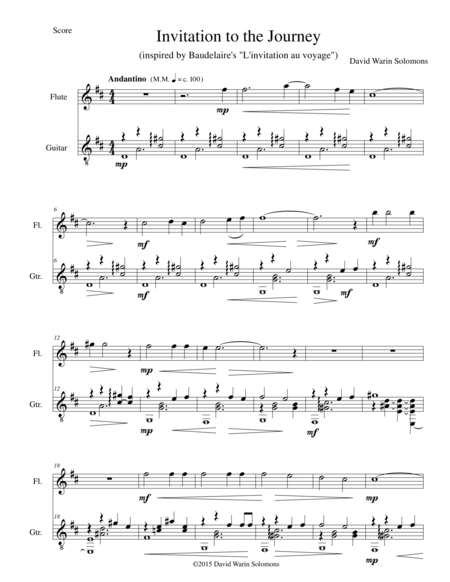 Invitation To The Journey For Flute And Guitar Sheet Music