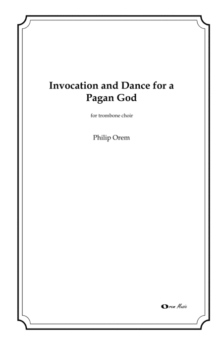 Invocation And Dance For A Pagan God Sheet Music