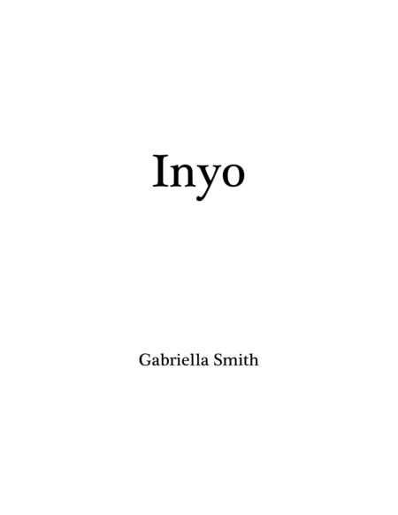 Inyo Sheet Music