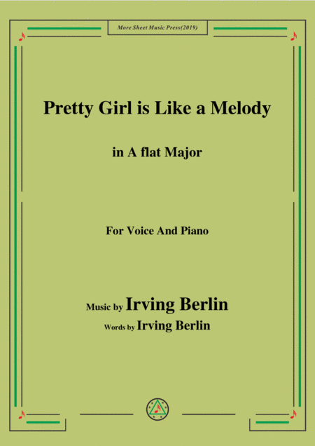 Free Sheet Music Irving Berlin Pretty Girl Is Like A Melody In A Flat Major For Voice Piano