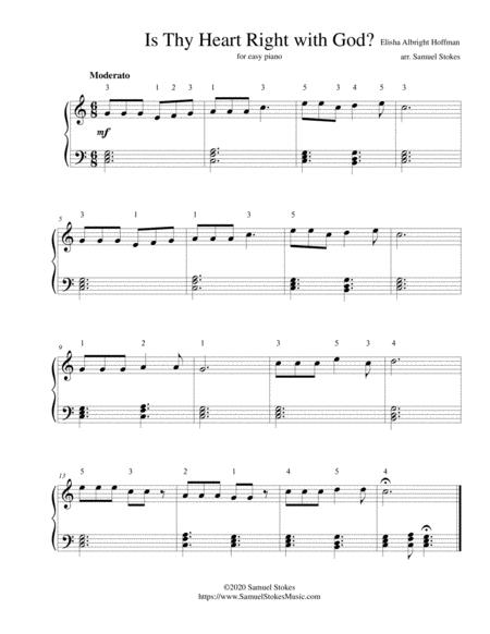 Is Thy Heart Right With God For Easy Piano Sheet Music