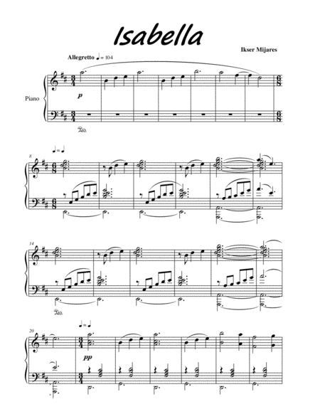 Free Sheet Music Isabella Pieza Para Piano
