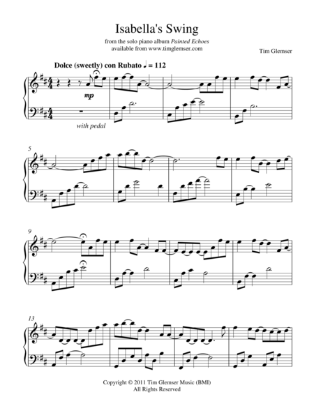 Isabellas Swing Sheet Music