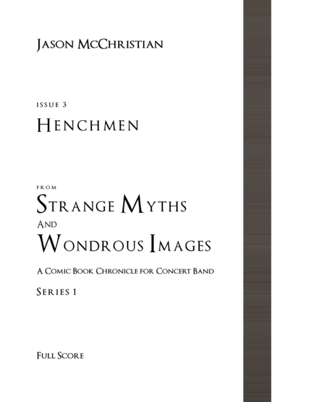 Free Sheet Music Issue 3 Series 1 Henchmen From Strange Myths And Wondrous Images A Comic Book Chronicle For Concert Band