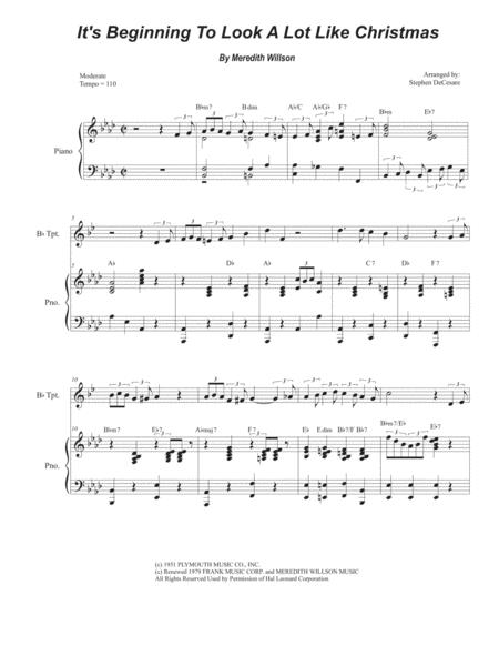Free Sheet Music It Beginning To Look Like Christmas Bb Trumpet Solo And Piano