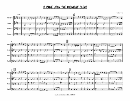 It Came Upon A Midnight Clear Brass Quartet Sheet Music