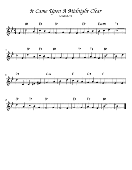 It Came Upon A Midnight Clear Lead Sheet Sheet Music