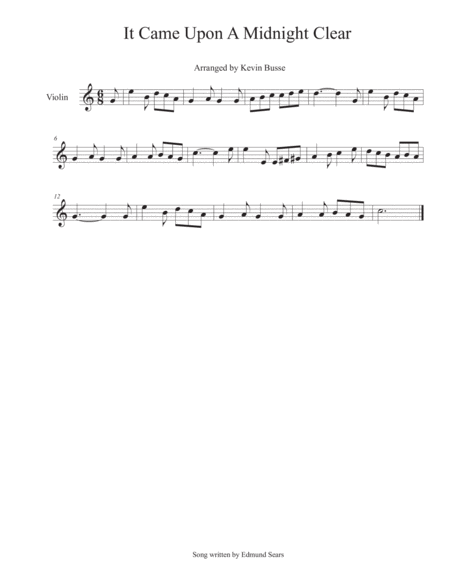 It Came Upon A Midnight Clear Violin Sheet Music