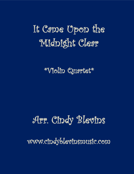 It Came Upon The Midnight Clear For Violin Quartet Sheet Music