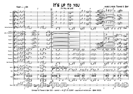 Free Sheet Music It Is Up To You To Fall In Love Funky Flhn Feature Big Band