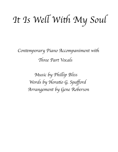 Free Sheet Music It Is Well With My Soul 3 Part Vocal Piano