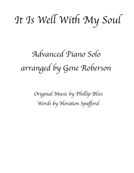 It Is Well With My Soul Piano Solo Advanced Sheet Music