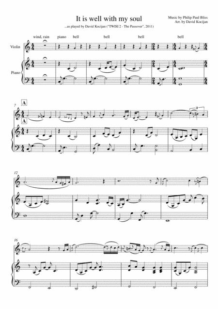 It Is Well With My Soul Piano Violin Sheet Music