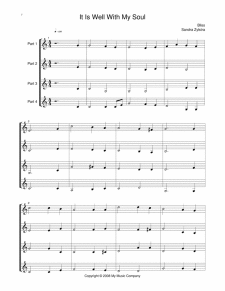 Free Sheet Music It Is Well With My Soul Treble C Instrument Solo