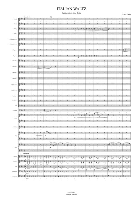 Free Sheet Music Italian Waltz For Piano And Symphony Orchestra