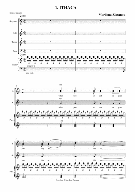 Ithaca For Satb Choir And Piano Sheet Music