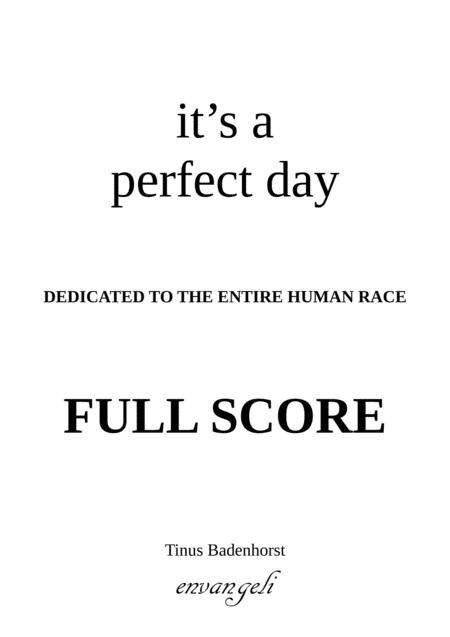 Free Sheet Music Its A Perfect Day Full Score