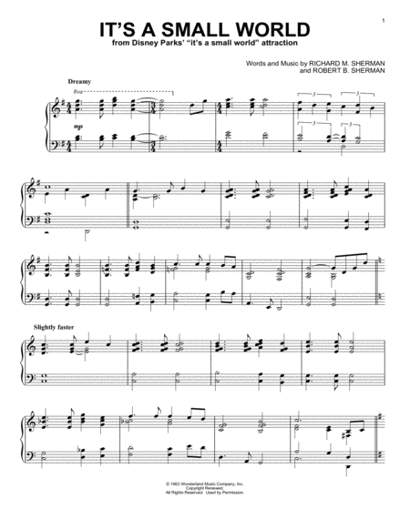 Its A Small World Sheet Music