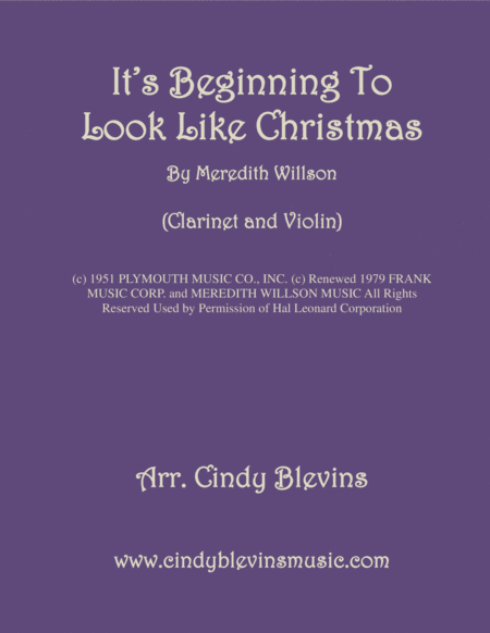 Free Sheet Music Its Beginning To Look Like Christmas For Clarinet And Violin