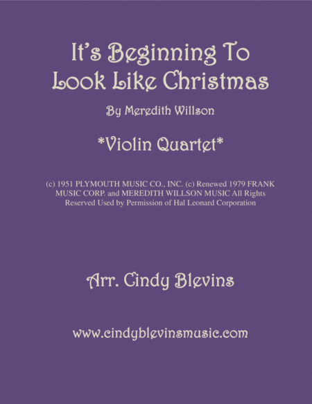 Its Beginning To Look Like Christmas For Violin Quartet Sheet Music