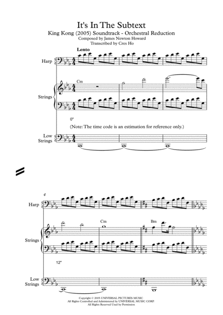 Its In The Subtext Score Reduction Resources For Composers Orchestration In Film Scoring 01 Sheet Music