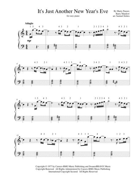 Free Sheet Music Its Just Another New Years Eve For Easy Piano