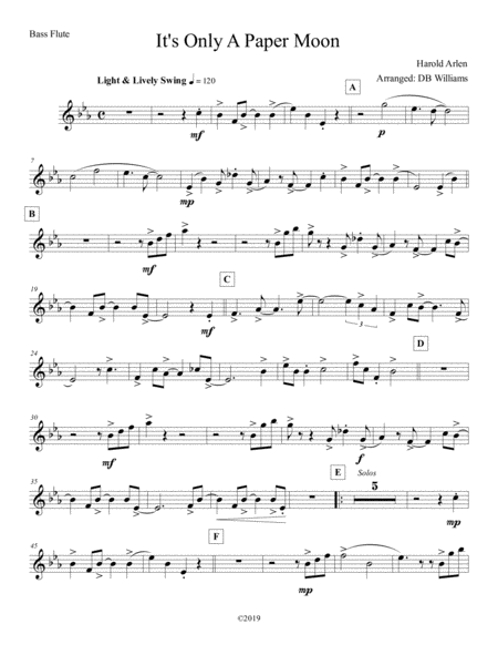 Its Only A Paper Moon Bass Flute Sheet Music