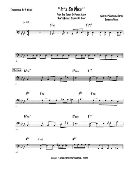 Its So Nice Bass Guitar Tab Sheet Music