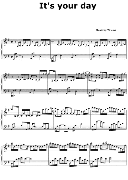 Its Your Day Yiruma Original Key Sheet Music