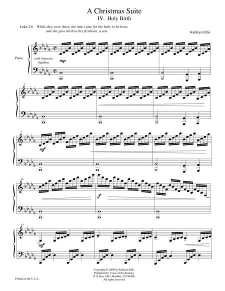 Free Sheet Music Iv The Holy Birth