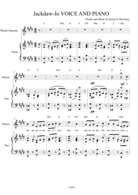 Free Sheet Music Jackdaw Jo A Ballad Vocal Score