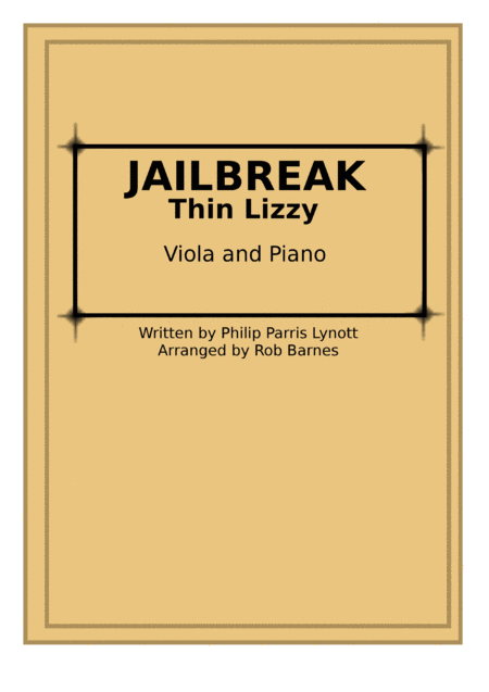 Free Sheet Music Jailbreak Thin Lizzy Viola And Piano