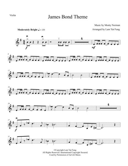 James Bond Theme Violin Solo Sheet Music