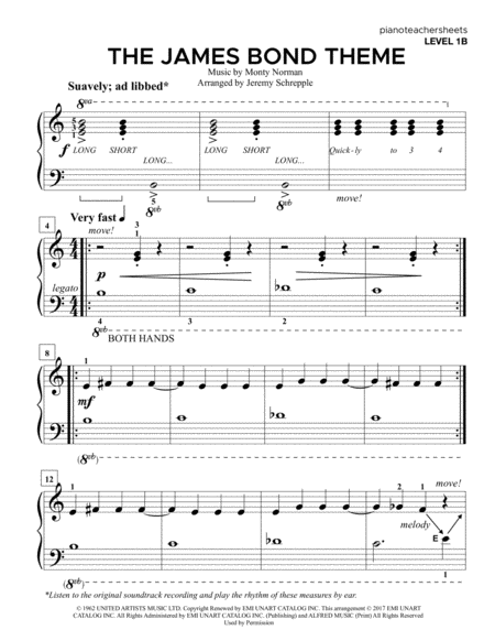 James Bond Theme Sheet Music