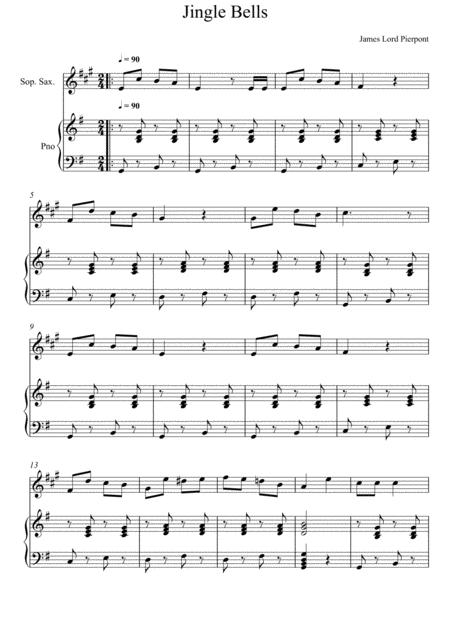 Free Sheet Music James Lord Pierpont Jingle Bells Soprano Saxophone Solo