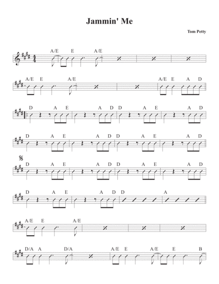 Free Sheet Music Jammin Me