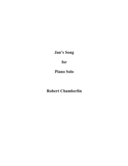 Jans Song Sheet Music