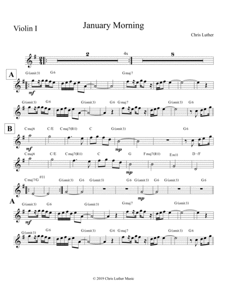 January Morning Violin Sheet Music