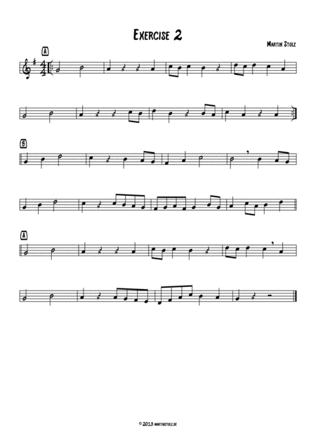 Jazz Exercise 2 Easy Tenor Saxophone Sheet Music