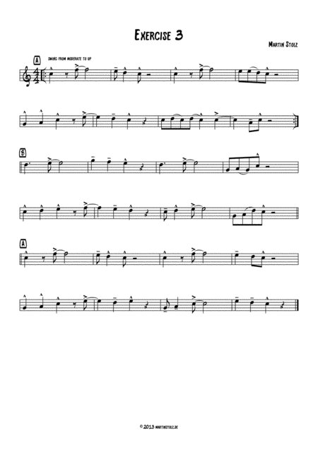 Free Sheet Music Jazz Exercise 3 Alto Saxophone