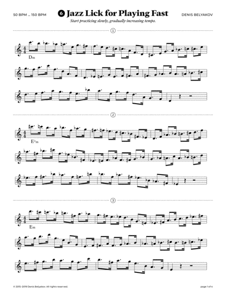 Jazz Lick 6 For Playing Fast Sheet Music